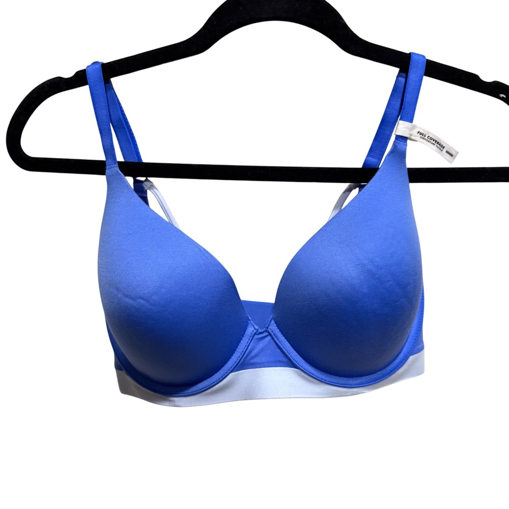 Aerie Real Sunnie Full Coverage Bra Blue 32DDD Underwire Adjustable‎ Straps
